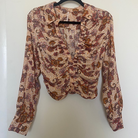 🌸 Free People I Got You Printed Long Sleeve Top - Picture 2 of 6